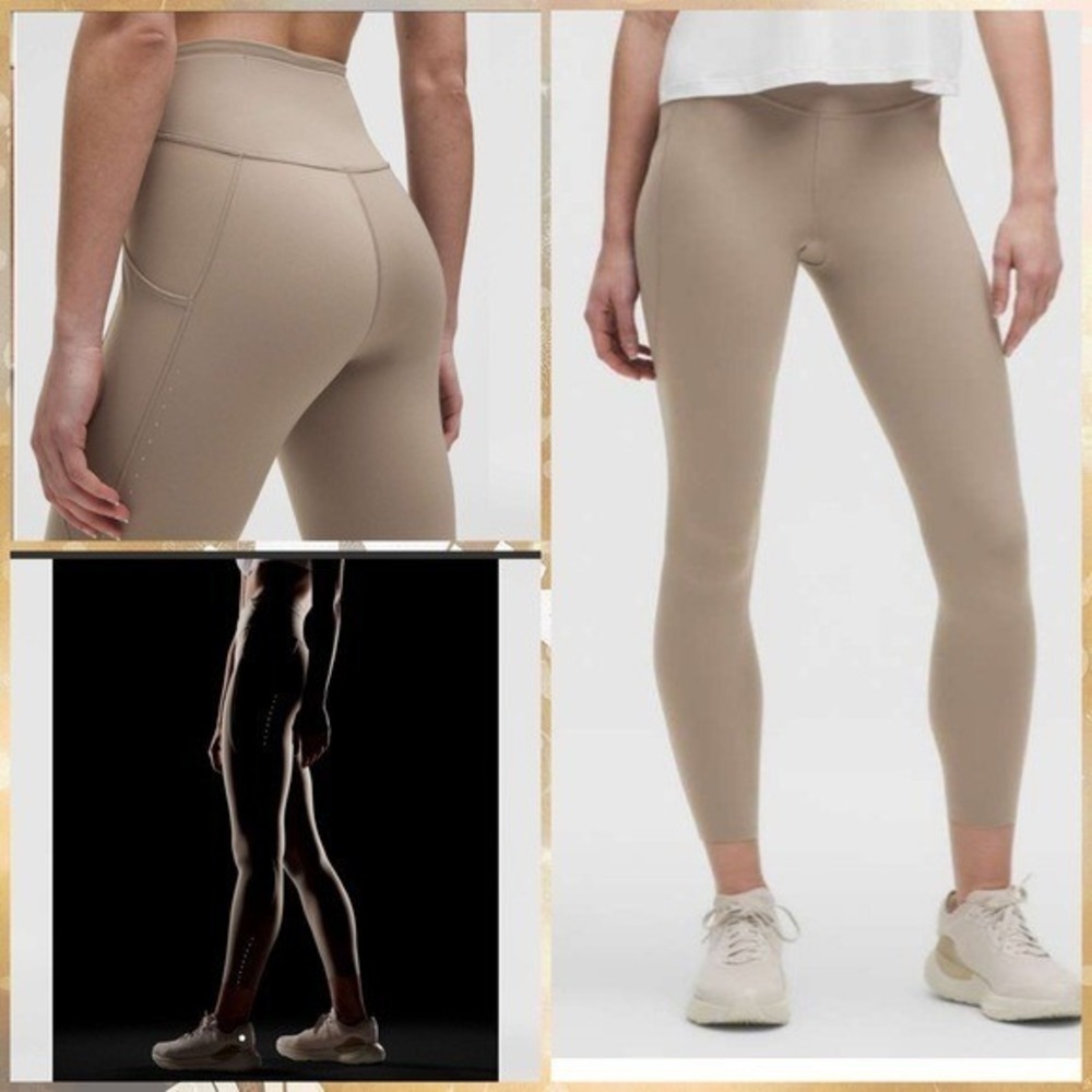 Lululemon Fast and Free High-Rise Tight 25" 5 Pocket Warm‎ Ash Grey size 14 NWT